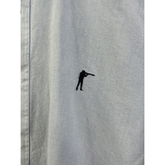 Ball and Buck Hunters Shirt Mens S Blue Chambray Button Down Shooting Pad Hunt - Picture 4 of 15